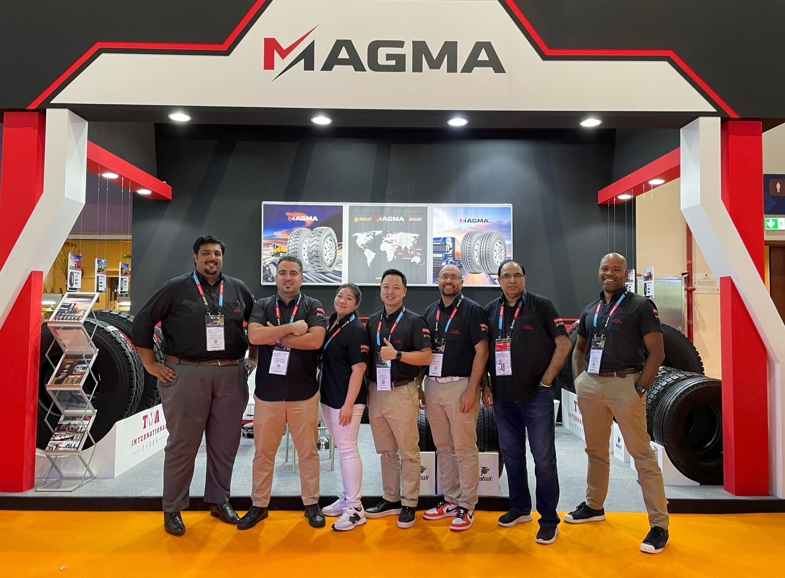 The TMA International Tyres team on the MAGMA stand